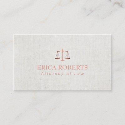 Lawyer Attorney Foil Rose Gold Classy Linen