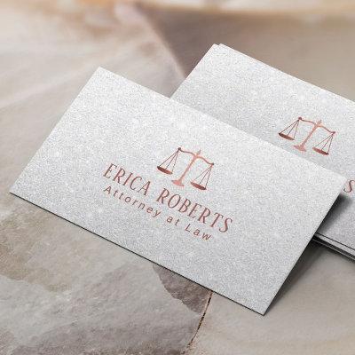 Lawyer Attorney Modern Rose Gold Scale Silver