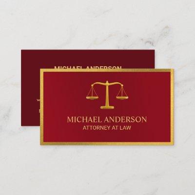 Lawyer Gold Justice Scale Elegant Dark Red