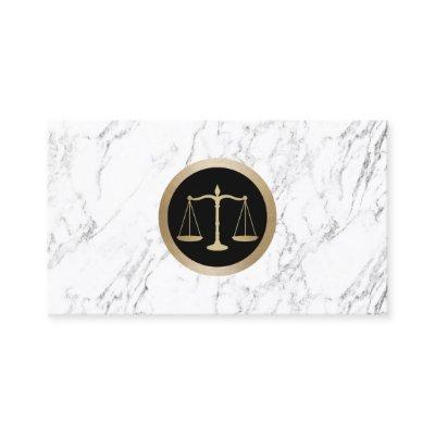 Lawyer Gold Scale of Justice Modern White Marble