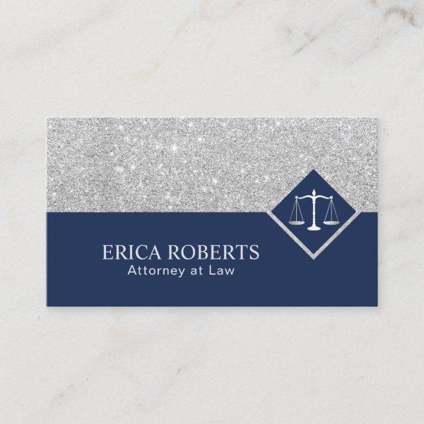 Lawyer Modern Navy Blue & Silver Attorney at Law
