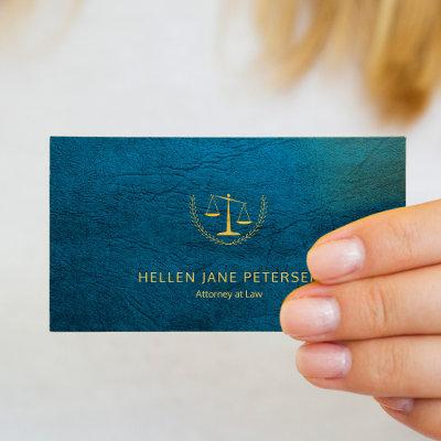 Lawyer upscale elegant gold blue leather look