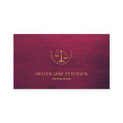 Lawyer upscale elegant gold burgundy leather look