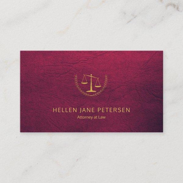 Lawyer upscale elegant gold burgundy leather look