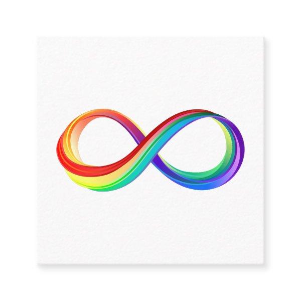 Layered Rainbow Infinity Symbol Square