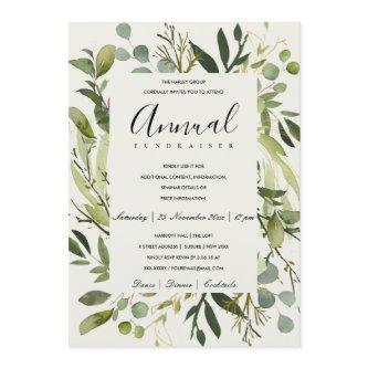 LEAFY FRAME GREEN GOLD CORPORATE PARTY EVENT INVITATION