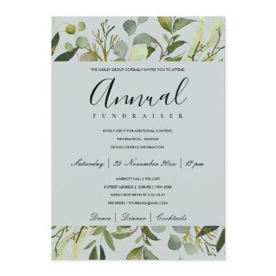 LEAFY GREEN GREY FOLIAGE CORPORATE PARTY EVENT INVITATION