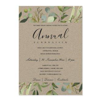 LEAFY GREEN GREY FOLIAGE CORPORATE PARTY EVENT INVITATION