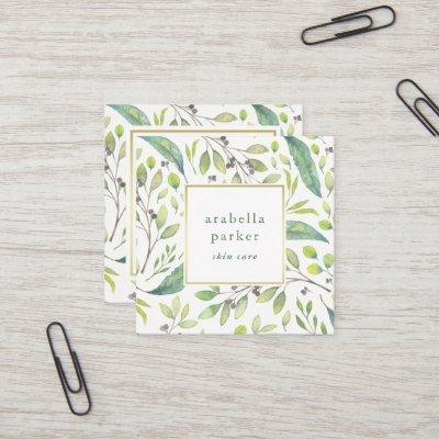 Leafy Green | Trendy Watercolor Pattern Square