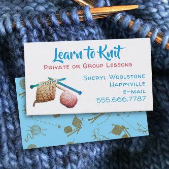 Learn to Knit Needles Yarn Knitting Lessons