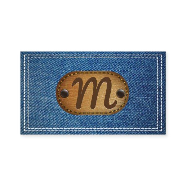 Leather Monogram | Double Stitched Denim