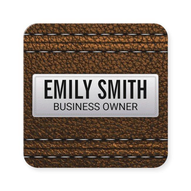 Leather Stitched Square