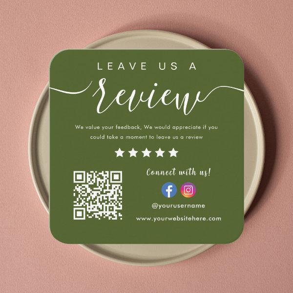 Leave Us A Review Facebook Instagram Logo Qr Code Enclosure Card