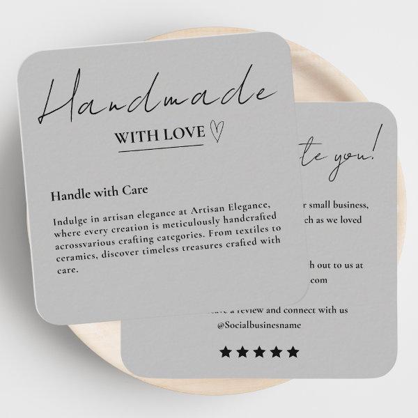 Leave Us A Review Handmade With Love Gray Square