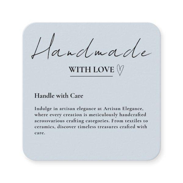 Leave Us A Review Handmade With Love Soft Navy Square