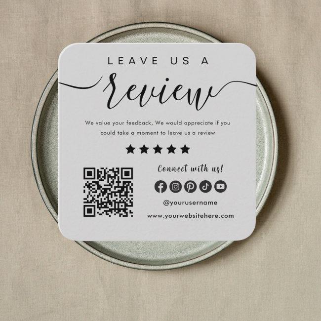 Leave Us A Review Qr Code Social Media Grey Logo Square