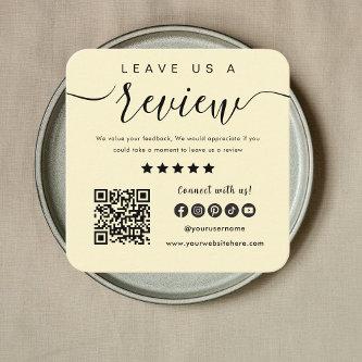 Leave Us A Review Qr Code Social Media Logo Groovy Square
