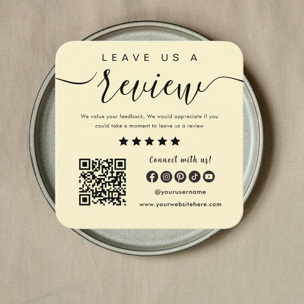 Leave Us A Review Qr Code Social Media Logo Groovy Square