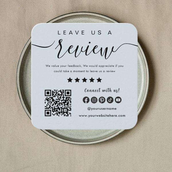 Leave Us A Review Qr Code Social Media Logo Navy Square