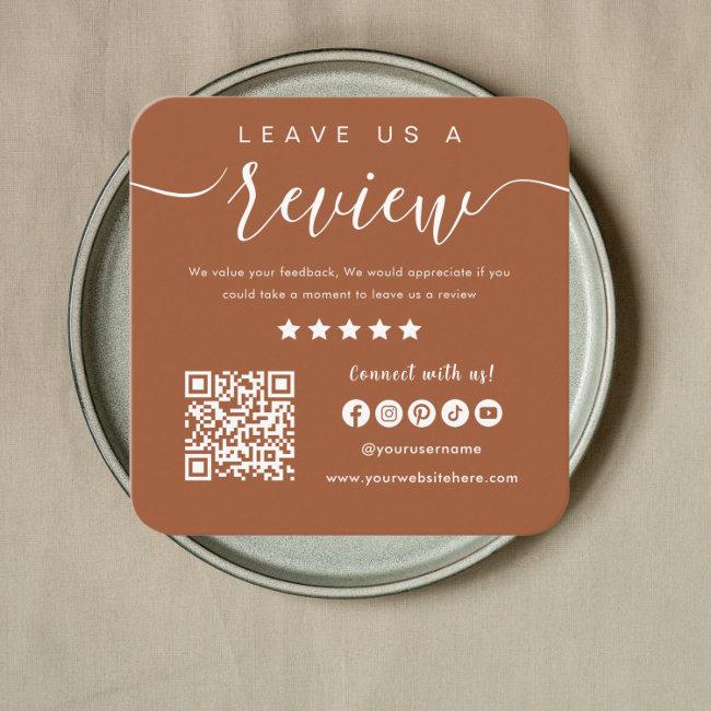 Leave Us A Review Qr Code Social Media Logo Square