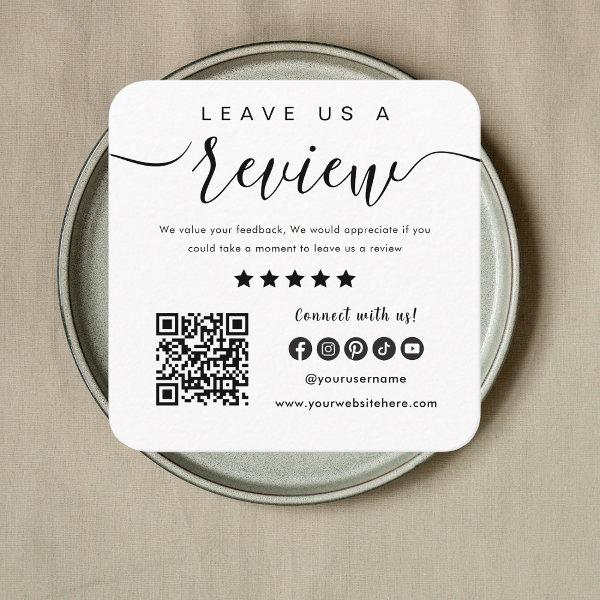 Leave Us A Review Qr Code Social Media Logo White Square