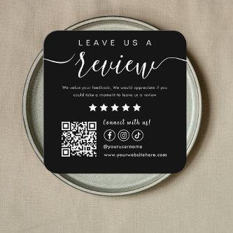 Leave Us A Review Social Media Qr Code Logo Black Square