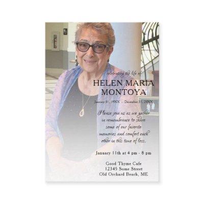 left side photo memorial card