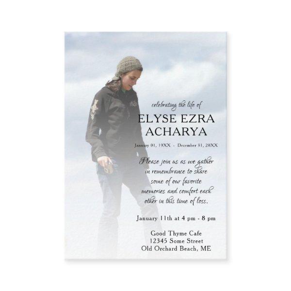 left side photo memorial card