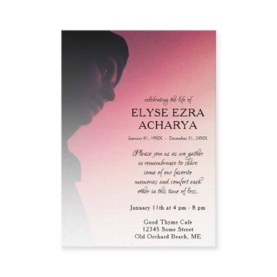 left side photo memorial card