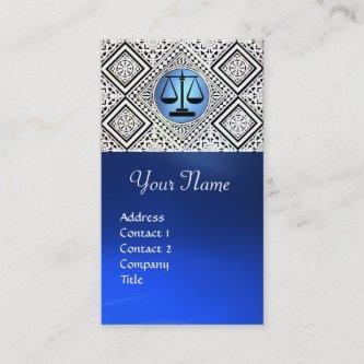 LEGAL OFFICE, ATTORNEY BLUE BLACK WHITE DAMASK