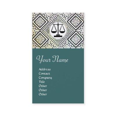 LEGAL OFFICE, ATTORNEY DAMASK green blue