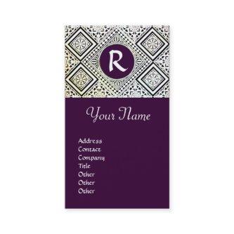 LEGAL OFFICE, ATTORNEY DAMASK Monogram purple