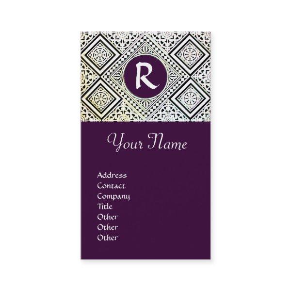 LEGAL OFFICE, ATTORNEY DAMASK Monogram purple
