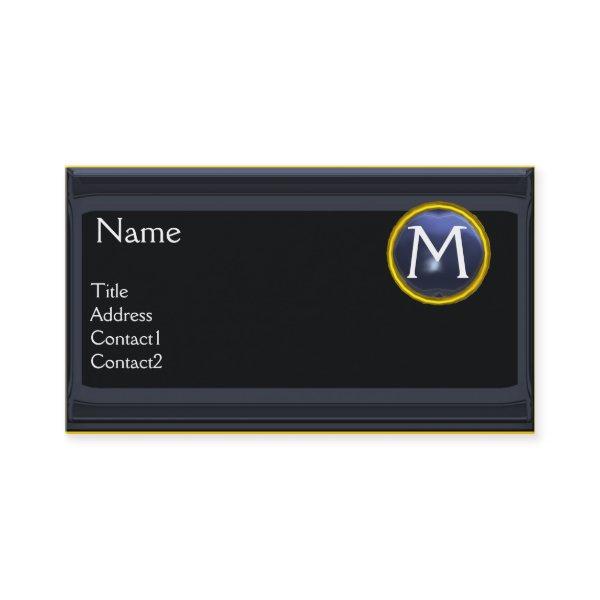 LEGAL OFFICE,ATTORNEY Monogram black blue topaz