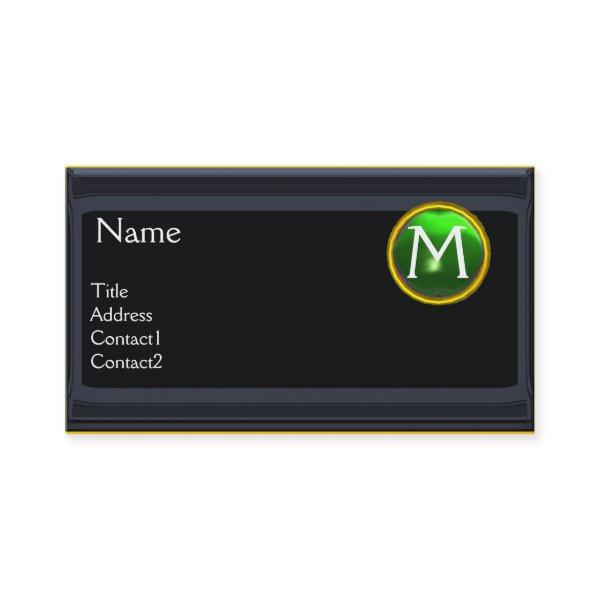 LEGAL OFFICE,ATTORNEY Monogram black emerald green