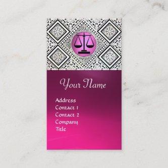 LEGAL OFFICE, ATTORNEY PINK BLACK WHITE DAMASK