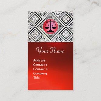 LEGAL OFFICE, ATTORNEY RED BLACK WHITE DAMASK