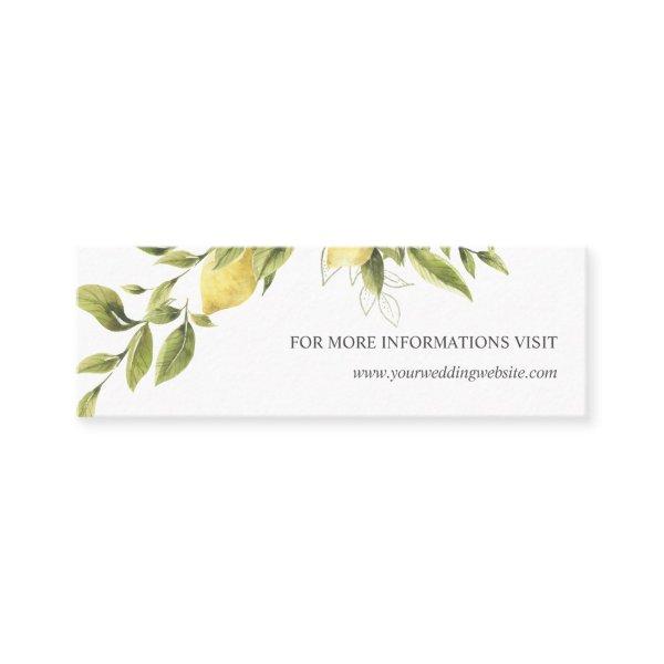 Lemon and leaves Yellow Wedding Website Mini
