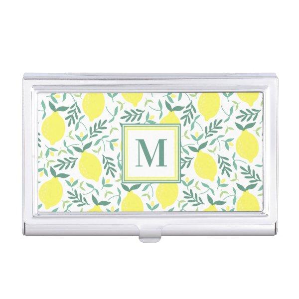 Lemon botanical monogram print  case