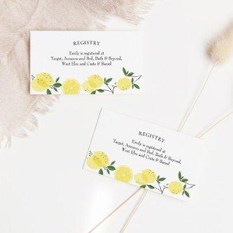 Lemon Main Squeeze Bridal Shower Registry Card