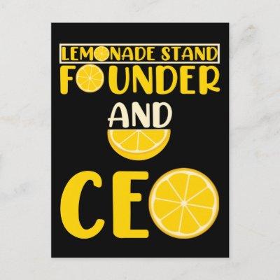 Lemonade Stand Boys Girl Funny CEO Postcard