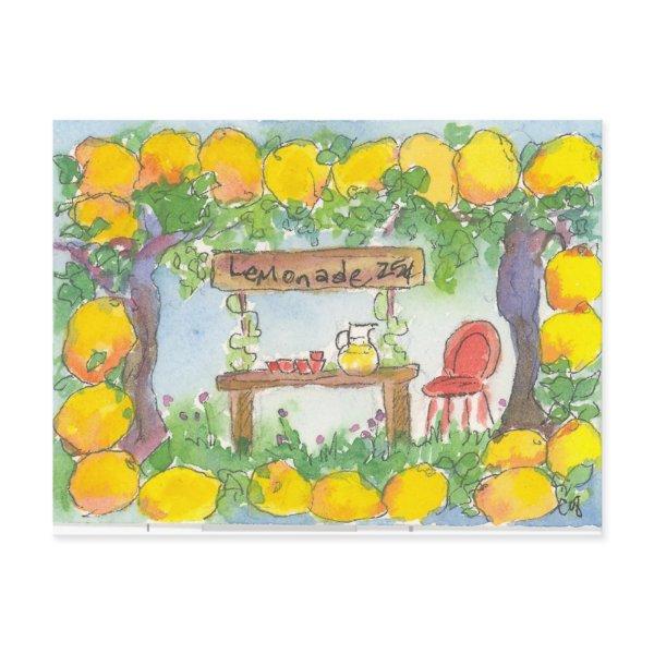 Lemonade Stand Lemon Citrus Tree Grove Summer Postcard