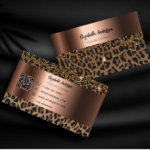 Leopard black brown bronze QR code