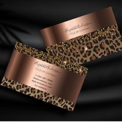 Leopard black brown sparkle glam bronze metallic