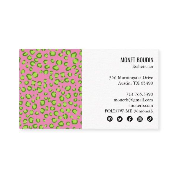 Leopard Modern Colorful Animal Print Social Icons