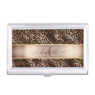 Leopard Pattern Black Bronze Monogram  Case