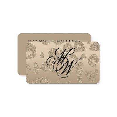 Leopard Print Beige Monogram