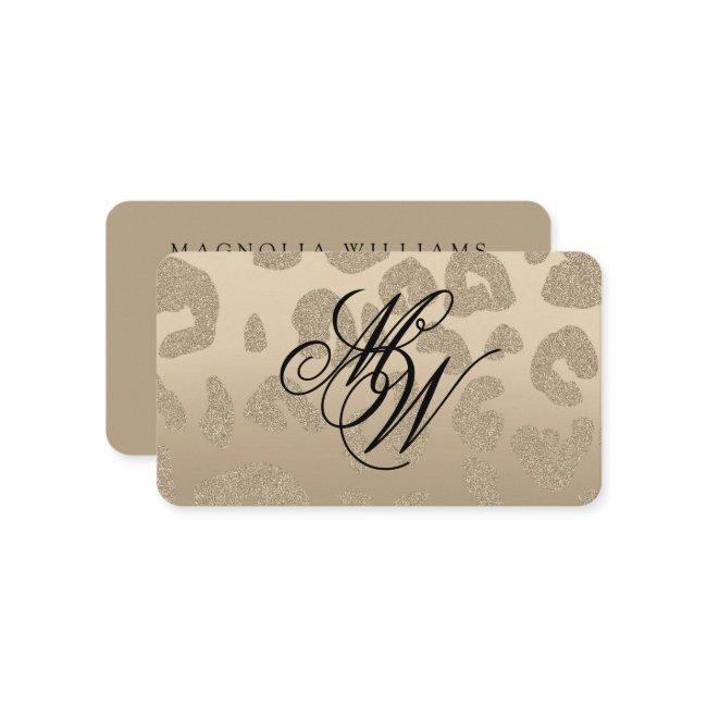 Leopard Print Beige Monogram