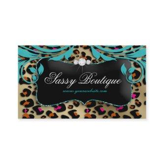 Leopard Print  Blue Swirls Jewelry
