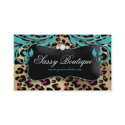 Leopard Print  Blue Swirls Jewelry
